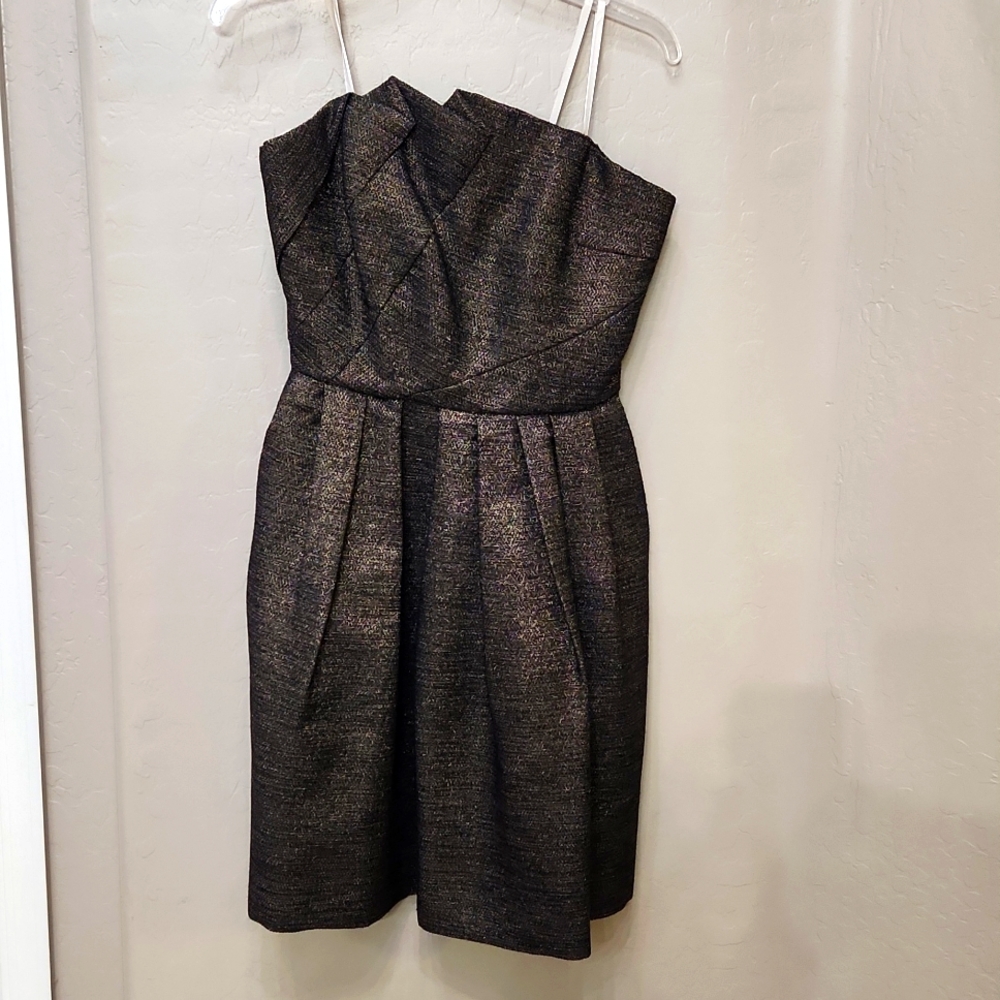 Strapless Metallic Formal Dress